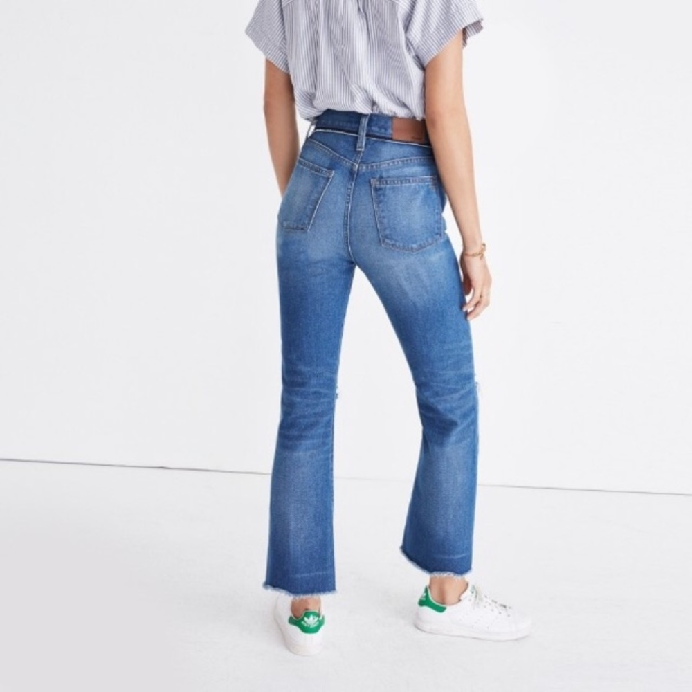 Madewell 30 Retro Crop Ripped Knees High Rise Jean - Picture 6 of 8